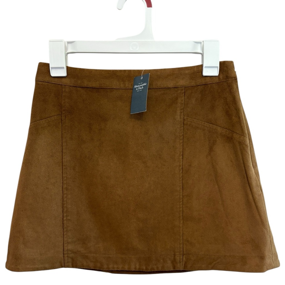 NWT Abercrombie & Fitch Brown Micro Suede Mini Skirt Size 2